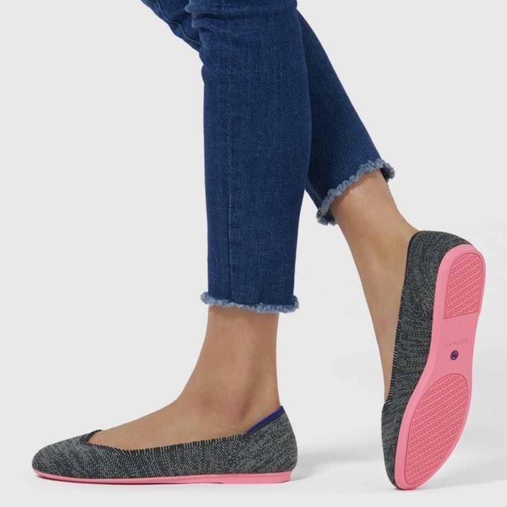 Rothy’s Round Toe Flats | Charcoal Birdseye